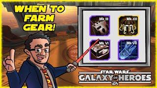 SWGOH - When To STOP Farming Characters and START Farming Gear!