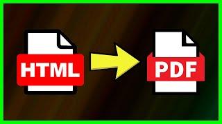 How to convert HTML Website to a PDF file | PC (2023)