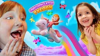 Adleys UNiCORN CATCH on ROBLOX!!  Adley Navey & Niko help save Baby Unicorns in our new tycoon game!