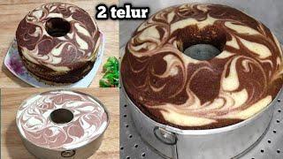 marmer cake kukus ekonomis super montok 2 telur | anti kempes