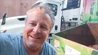 DUMPSTER DIVING AT ALDI UNDER THE WATCHFUL EYES OF TWO SEPERATE  TRUCK DRIVERS YIKES!