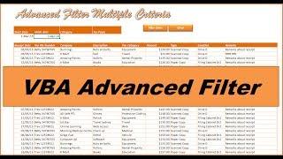 VBA Advanced Filter - Filter any Excel Database 2013