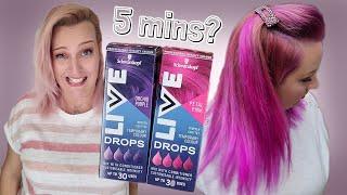 Pink & Purple Hair in 5 mins?  Schwarzkopf LIVE Colour Drops Tutorial