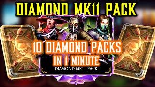 Diamond MK11 Pack Opening | 10 Diamond Packs in 1 Minute | MK Mobile Diamond