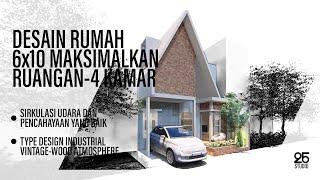 DESAIN RUMAH 6x10 | OPTIMALKAN RUANG | DENGAN 4 KAMAR | KONTEMPORER - INDUSTRIAL - VINTAGE