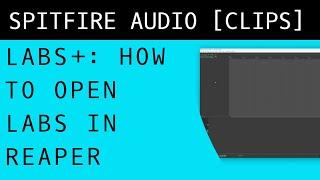 Spitfire LABS: Opening in Reaper