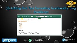 2. Creating a Rich Text Editor WYSIWYG Using HTML and JavaScript  -  Adding Functionality