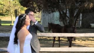 Horse farts at bride and groom during wedding