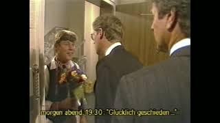 Programmansage ZDF "Vier Fäuste für ein Halleluja" und Vorschau auf "Glücklich geschieden" - 1985