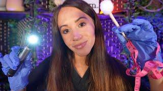 ASMR / Closely Inspecting Your Face (latex gloves, face touching, measuring)