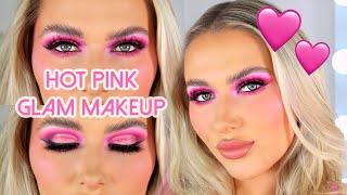 Hot Pink Glam Cut Crease Makeup Tutorial 