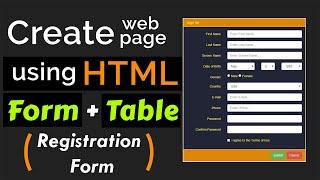 Design Registration FORM in HTML with CODE 