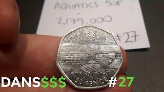 RAREST OLYMPIC 50p Coins + VALUES #27 AQUATICS