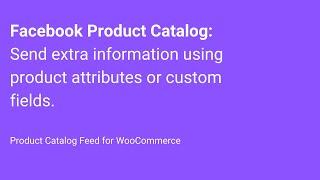 Use WooCommerce product attributes or custom fields for Facebook Product Catalog or Google Merchant