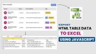 JavaScript Tutorial: Export HTML Table to Excel - Step-by-Step