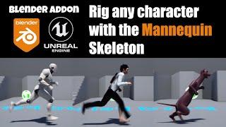 [Addon] Blender to UE4 : Rig Any character wth the Mannequin skeleton