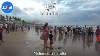 Mumbai Juhu Beach Walk, India's Most Crowded Beach 4K HDR