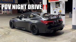 POV 2025 BMW M4 COMPETITION XDRIVE ATL NIGHT DRIVE #pov #bmwm #bmw #m4 #m3 #g80 #g82 #4k #gopro #atl