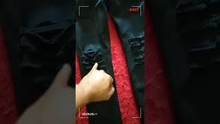 Celana panjang jeans sobek hitam