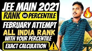 Jee mains 2021 percentile Vs rank | Jee main 2021