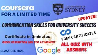 Communication Skills for University Success,(week-1-4) All Quiz Answers.#coursera #quiztime #answer