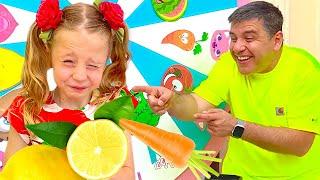 Nastya et papa Défi fruits et légumes | Compilation de vidéos pour enfants