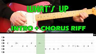 WHAT'S UP - Guitar lesson - Chorus Guitar Riff (with tabs) - 4 Non Blondes