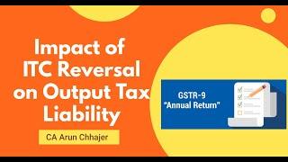 GSTR 9 - Case Study Reversal of ITC impacting Outward Tax Liability | Edukating | CA Arun Chhajer