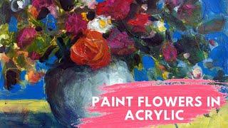 Paint Expressive Flowers in Acrylic Art Workshop |with Narrative Artist Helen Norton