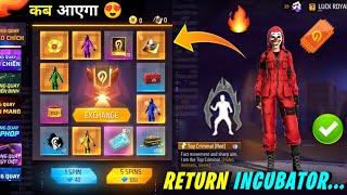 Indonesia Server Next Incubator Return  || Garena Free Fire