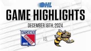 OHL Highlights: Kitchener Rangers @ Sarnia Sting Dec. 18, 2024