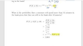 Exponential Distribution - Worked Example with Memoryless Property