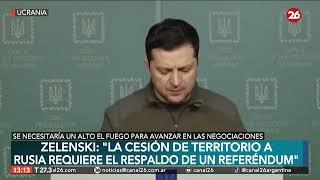 Zelenski pone una única condición para ceder territorio en Ucrania