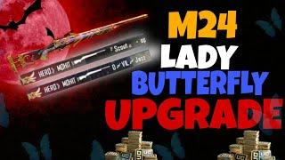 M24 Full Upgrade Skin Pubg Bgmi Level 4 Kill Message | Lady Butterfly M24 Skin | M24 Upgradable Skin