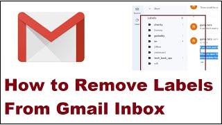 How to Remove Labels From Gmail Inbox