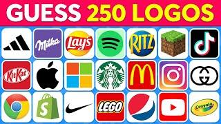 Guess the Logo in 3 Seconds | 250 Famous Logos | Logo Quiz 2024
