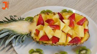 How to Serve Pineapple Inside Pineapple | Diy Pineapple Cutting