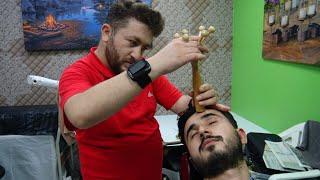 TOKSEN CRACKING MASTER BARBER EAR BURN asmr head,back,ax,sword,foot,leg,arm,palm,face,ear massage