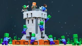 Build a Giant Security Tower Against 1.000.000 Zombie - LEGO Minecraft Animation