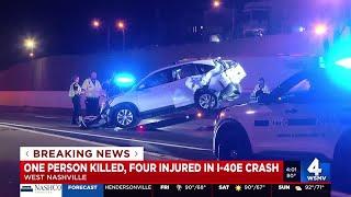 One killed, four injured in I-40E crash in West Nashville