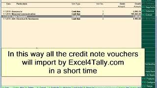 Excel to Tally - Import Credit Note with/without inventory Excel Data to Tally ERP