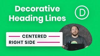 How To Add Decorative Horizontal Lines Beside Heading Text In Divi