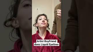 Artist Boyfriend Does Makeup Eyeliner #couple #model #makeup #short