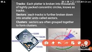 12  track, sector and clusters of hard disk