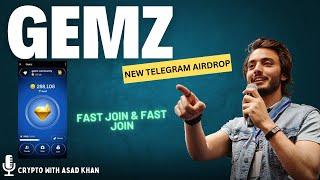 Gemz New Telegram Airdrops | Gemz Coin Airdrop || Crypto With Asad Khan