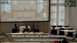 18. öffentliche Sitzung der Enquete-Kommission „Jung sein in MV“ – am 8. Dezember 2023