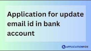 Request letter for update email id in Bank Account | Request Letter for Email ID Update