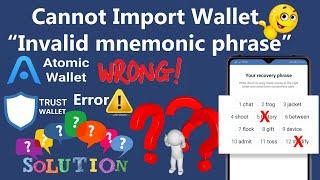 Cannot Import Wallet Invalid mnemonic phrase Error | Trust Wallet | Crypto Ustaad