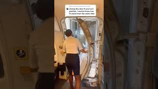 cabin crew closing plane door| air hostess closing plane door| #shorts