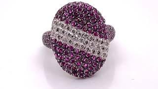 Towne Jewelers Custom 18KW Red/Pink Rubies And Diamonds Fashion Ring